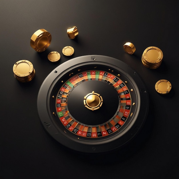 Creative casino template background design addiction header for website 3D illustration 3D render