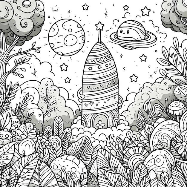 Photo creative child coloring book featuring fantasy creatures and detailed scenes