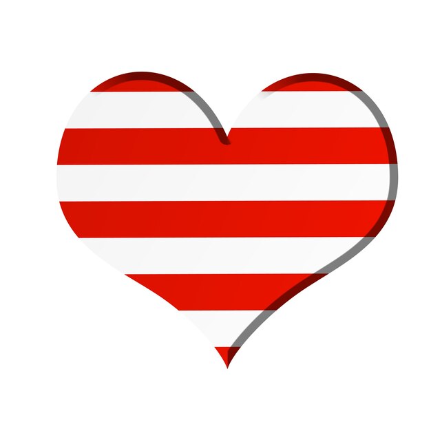 Photo creative chrome heart with red stripes.