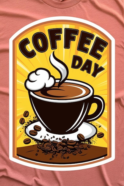 Photo creative coffee day tshirt design for international coffee lovers unique apparel