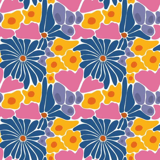 Creative collage modern floral seamless pattern