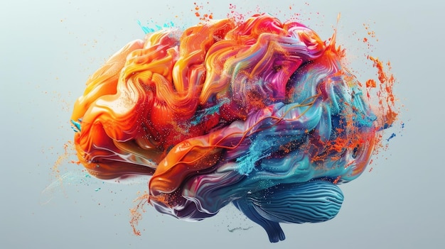 Creative colorful brain education and success Online education creative mind new idea training