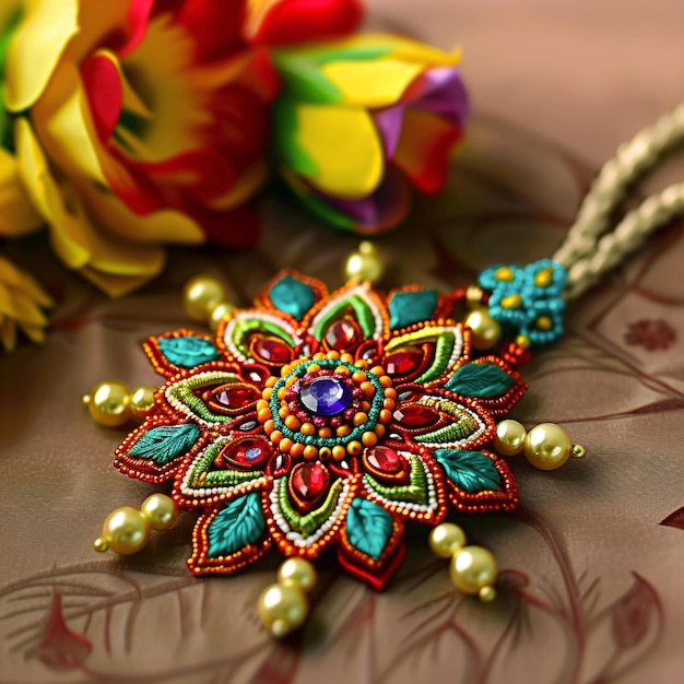 Creative colorful real rakhi design for raksha bandhan rakhsha bandhan celebration at home