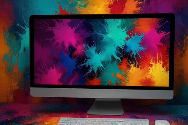 Creative Computer Background with Bright Abstract Art and Rich Textures