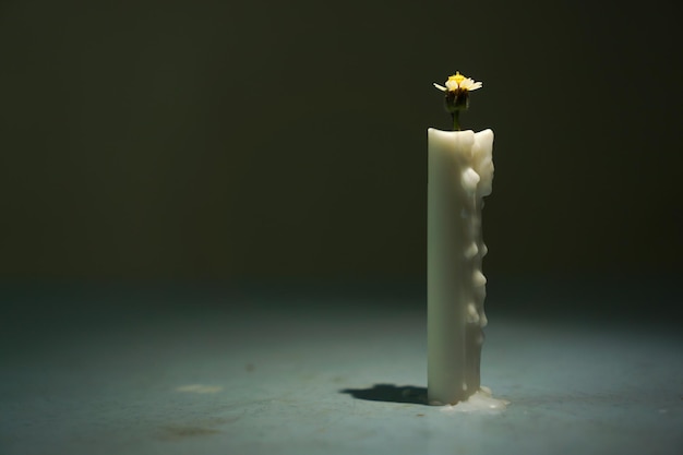 Creative concept of candle with a copy space