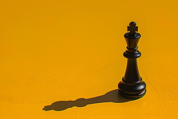 Creative concept captured with a queen chess piece on a yellow background Concept Chess Queen on Yellow Creative Concept Queen of the Game Vibrant Background Strategic Symbolism