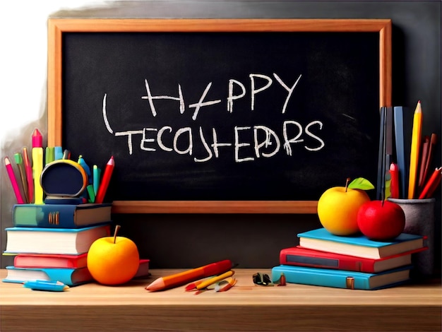 Photo creative concept of happy teachers day