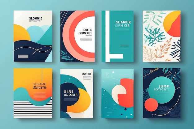 Photo creative concept of summer bright covers cards or posters in minimal style