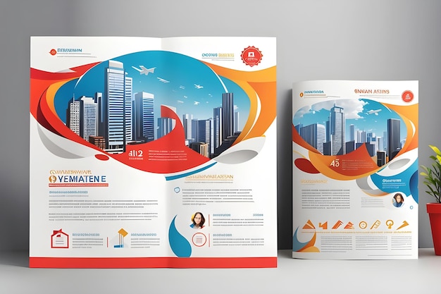 Creative Corporate Flyer Illustration Design Template Cover Page Design AI Generate Image