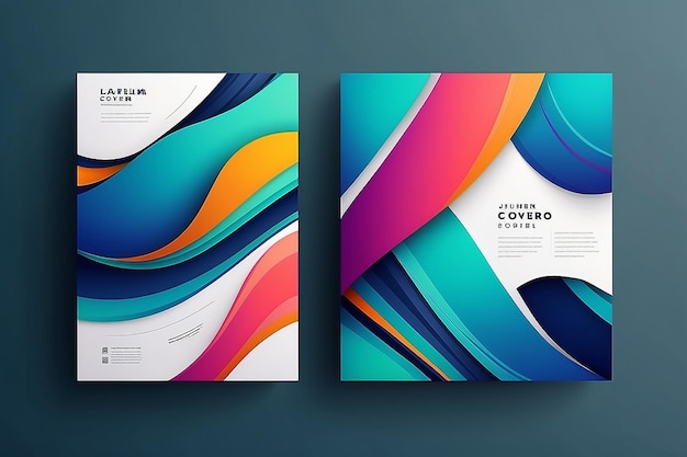 Photo creative covers layouts or posters concept in modern minimal style for corporate identity branding