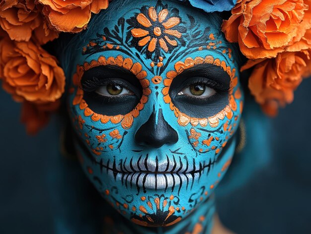 Creative Day of the Dead makeup ideas images showcasing unique and detailed sugar skull face paint designs