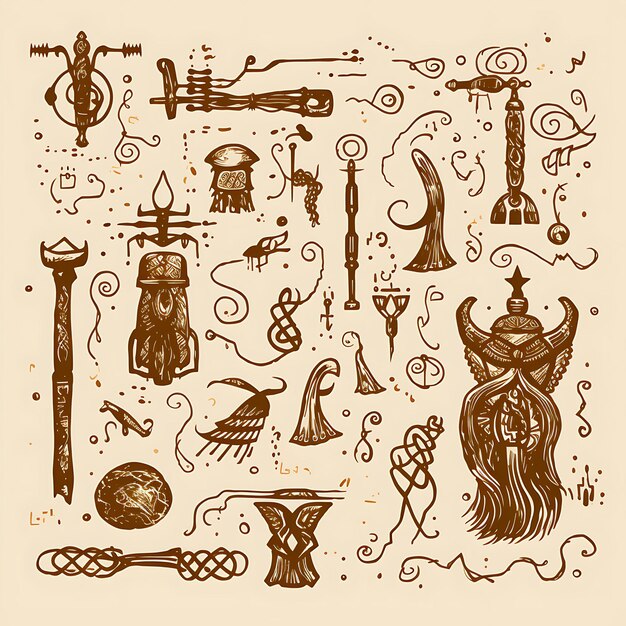 Photo creative design elements scribbles frames and more for digital art illustration clipart design