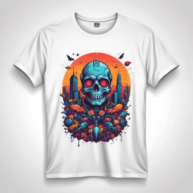 Photo creative design on white t shirt