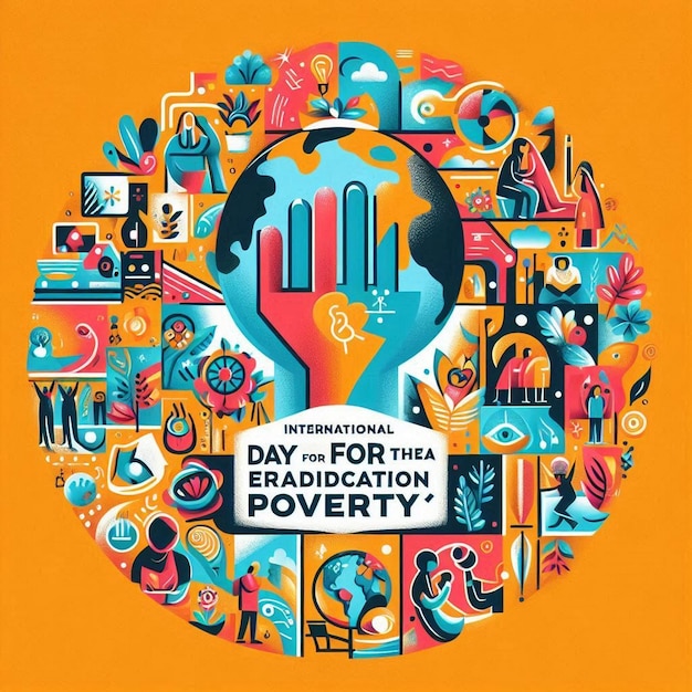 Photo creative designs for international day of poverty eradication