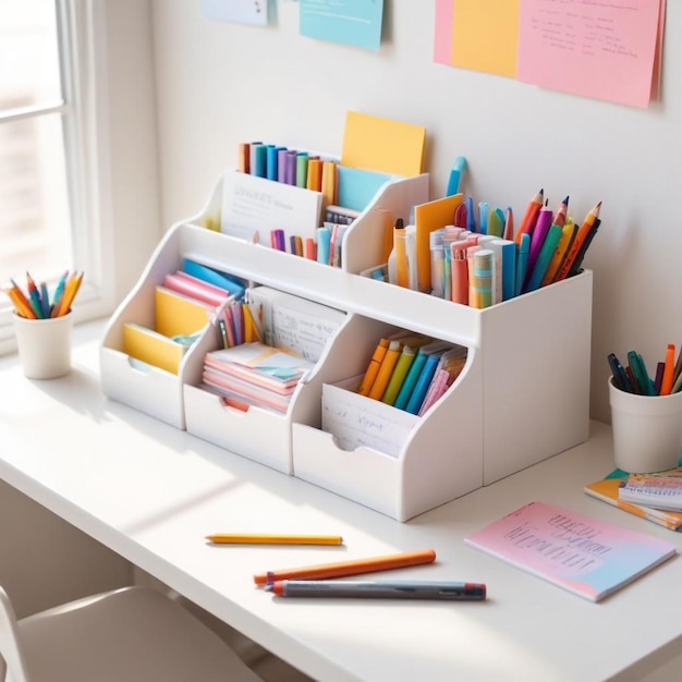 Creative Desk Organization Ideas with a Box of Office Supplies for a ClutterFree Workspace