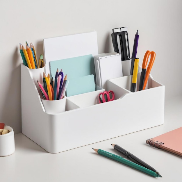 Creative Desk Organization Ideas with a Box of Office Supplies for a ClutterFree Workspace