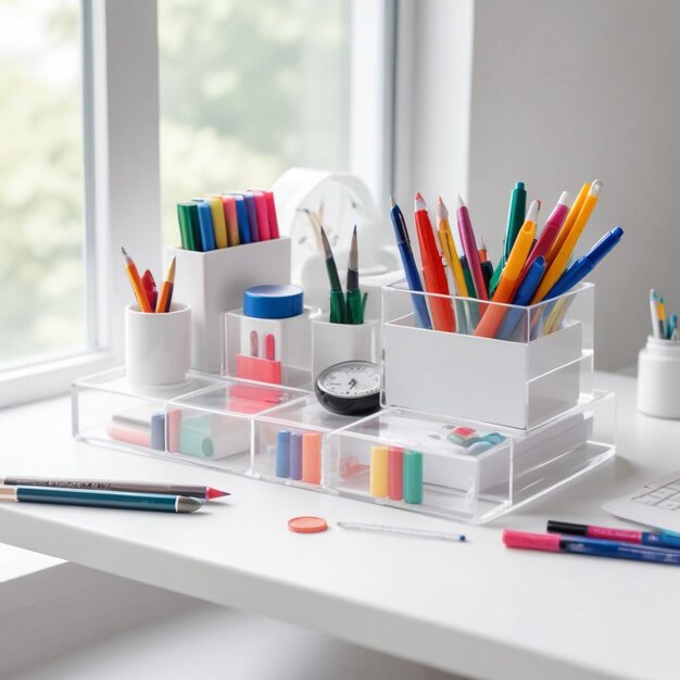 Creative Desk Organization Ideas with a Box of Office Supplies for a ClutterFree Workspace