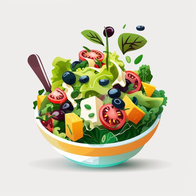 Creative Digital Art Healthy Salad