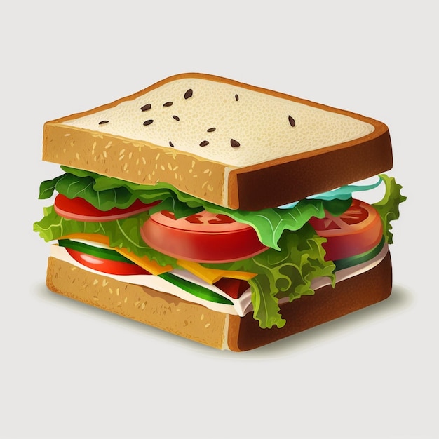 Creative Digital Art Healthy Sandwich