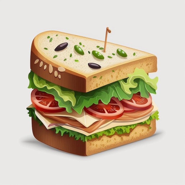 Creative Digital Art Healthy Sandwich