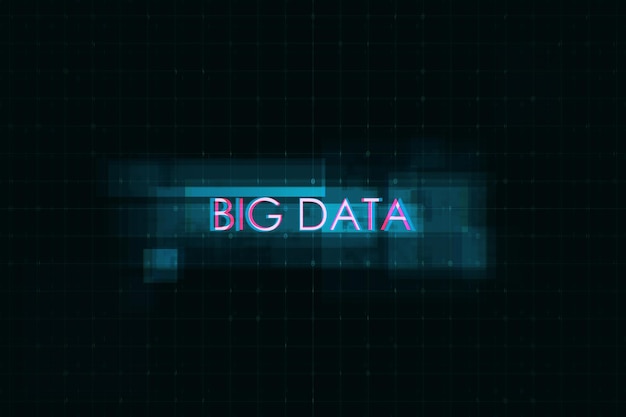 Creative digital text on dark background Big data technology and ai concept 3D Rendering