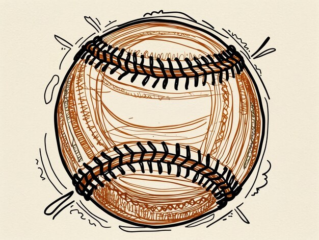 Photo creative doodle baseball illustration