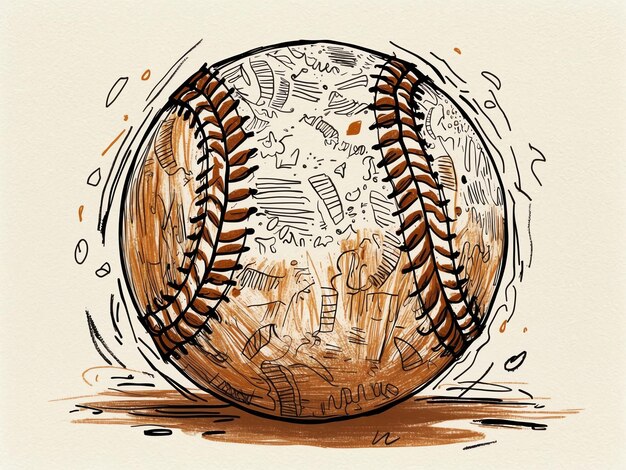 Photo creative doodle baseball illustration