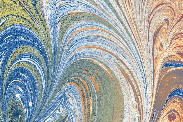 Creative ebru background with abstract acrylic painted marbling texture