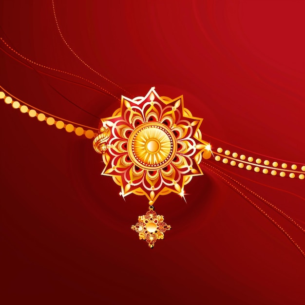 Creative elegant beautiful Rakhi design red background for Raksha bandhan design template hinduism