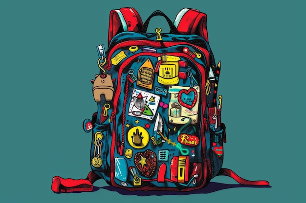 Photo creative expression backpack illustration