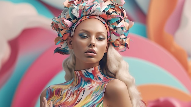 creative fashion in vibrant colors AI generative