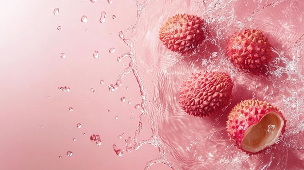 Photo creative fresh lychee fruit layout