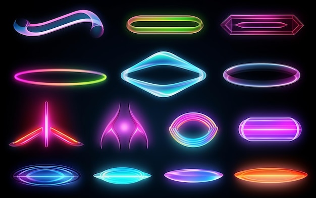 Creative glowing neon Holographic 3D Glow