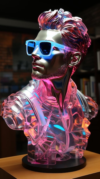 Creative glowing neon Holographic 3D Glow