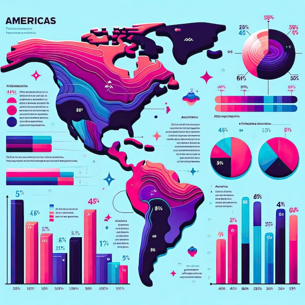 Photo creative gradient america map infographic