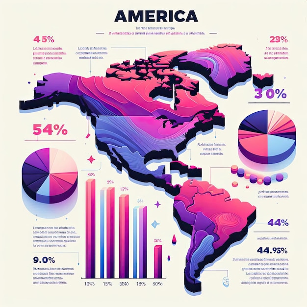 Creative Gradient America Map Infographic