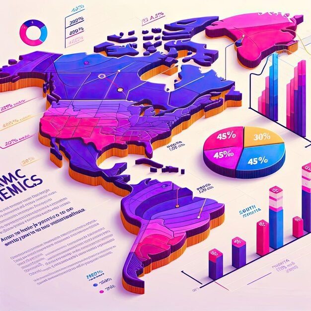 Photo creative gradient america map infographic