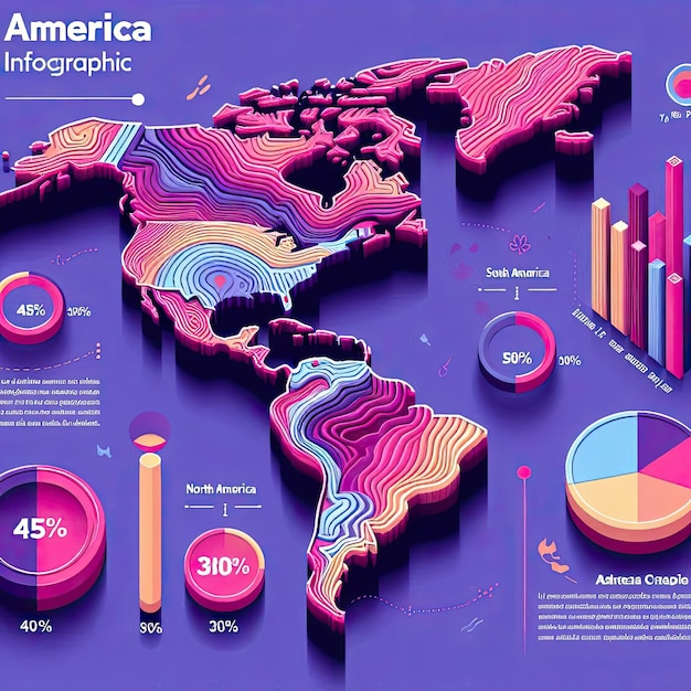 Photo creative gradient america map infographic