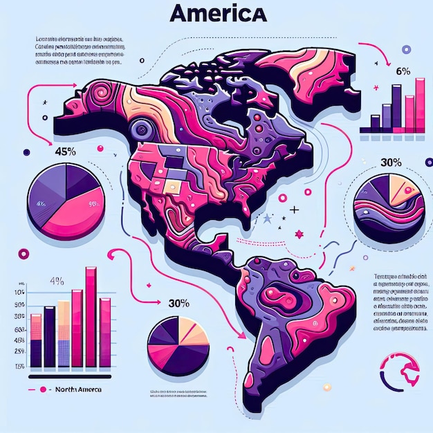 Photo creative gradient america map infographic