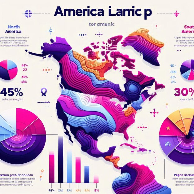 Photo creative gradient america map infographic