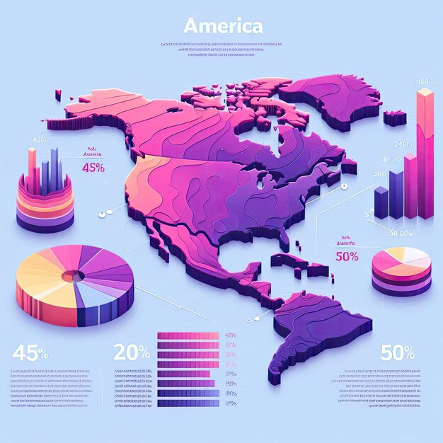 Photo creative gradient america map infographic