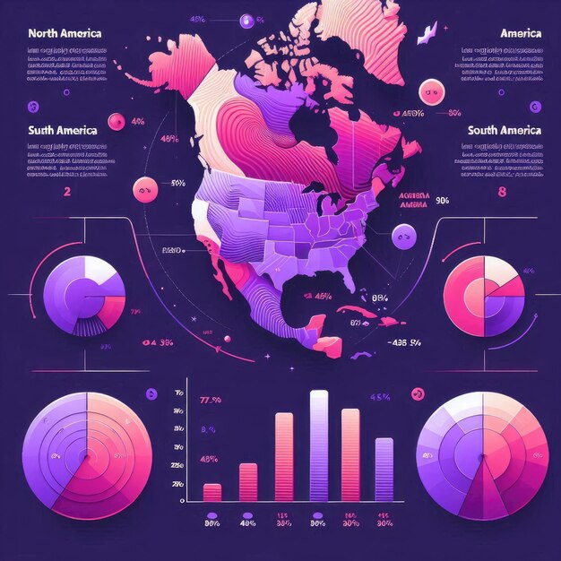 Photo creative gradient america map infographic