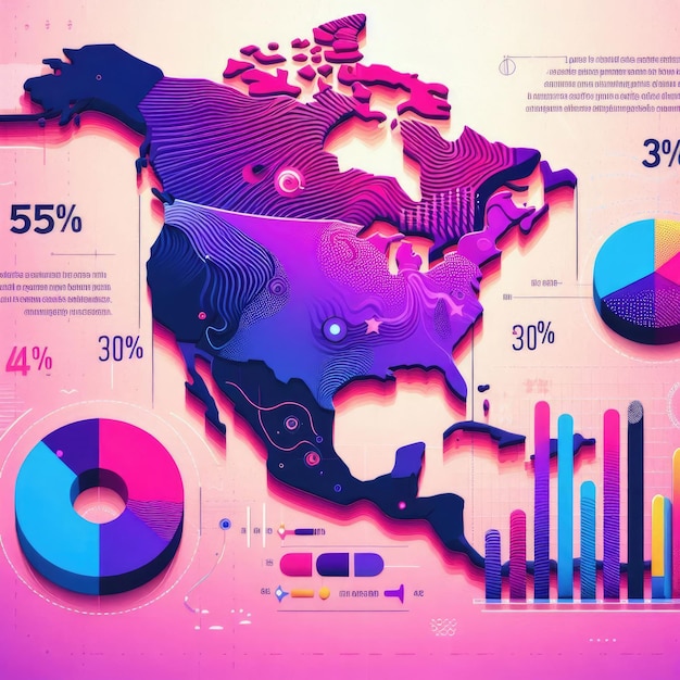 Photo creative gradient america map infographic