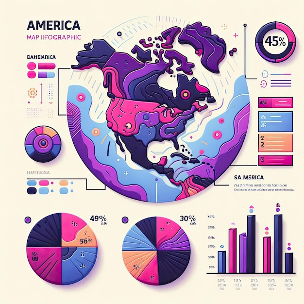 Photo creative gradient america map infographic