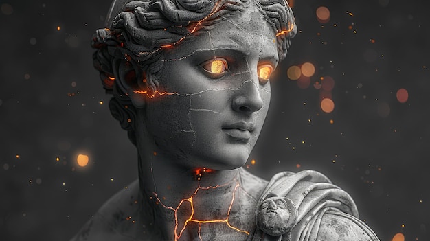 Photo creative greatest ancient greek god of olympus embodying the timeless allure of classical mythology against a stunning backdrop evoking the grandeur of the titans in a mesmerizing wallpaper