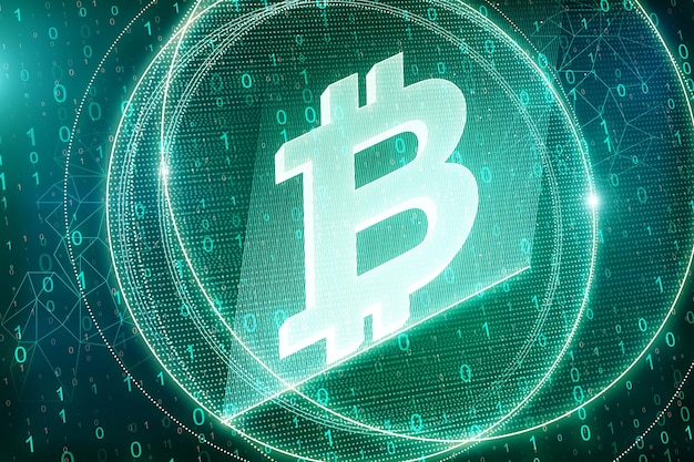 Creative green bitcoin background