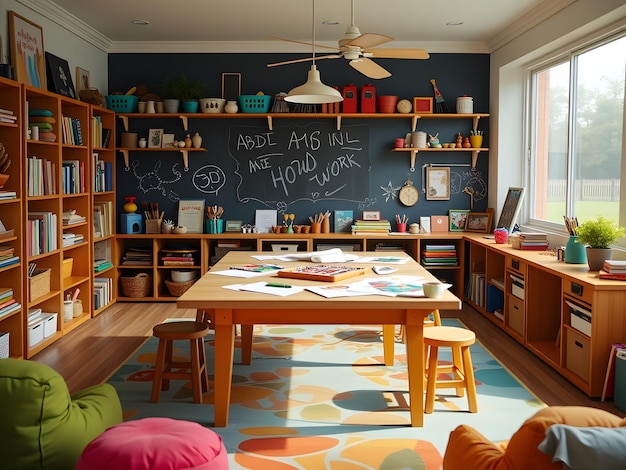 Photo creative haven a kids art and homework room