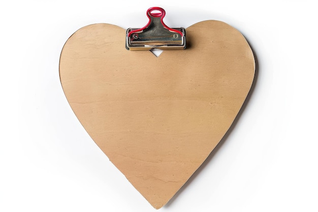 Photo creative heartshaped clipboard for crafting and notetaking projects in a workshop or home office setting