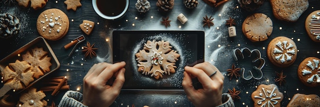 Photo creative holiday cookie decorating activity festive seasonal baking