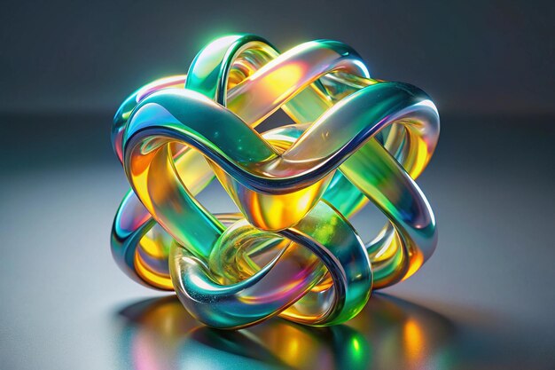 Photo creative holo 3d shapes with abstract flair